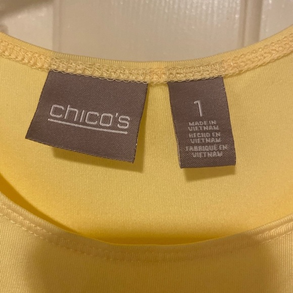CHICO'S Top Womens Size 1(8/10) Sleeveless Shirt Blouse Yellow - Picture 2 of 4